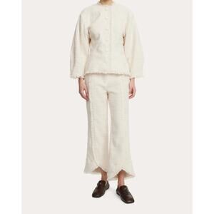 BY MALENE BIRGER Ivory Nadihas Bouclé Crop Trousers Size 6 / 27" NWT